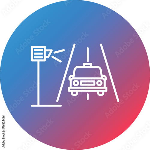 Speed Trap Line Gradient Circle Background Icon