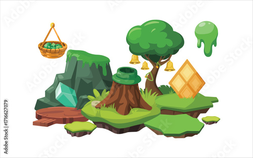 Various tree vectors. Forest and nature concept. Collection of different tree symbols. Education and training poster design.