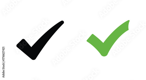 Two check marks one black and one green indicating approval