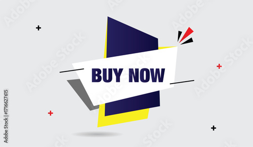 buy now editable web banner icon badge sticker template design blue abstract yellow shapes business gradient gray background creative modern marketing promotion online visual layout