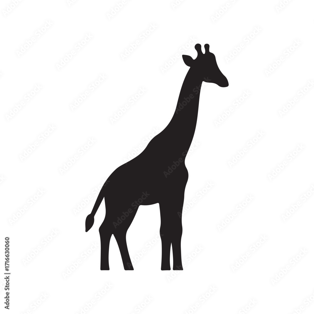Fototapeta premium Stylized Giraffe Silhouette Graphic on White Background