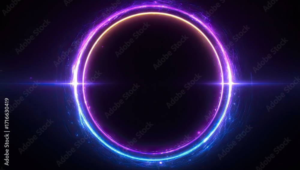 Obraz premium Abstract neon circle design