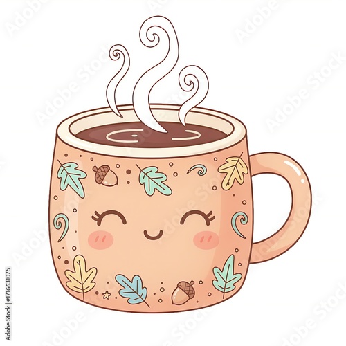 cozy coffee mug with a whimsical kawaii doodle