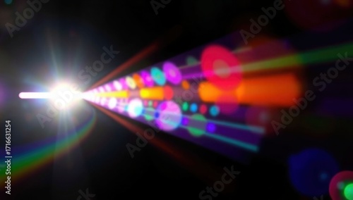 colorful lights on a black background