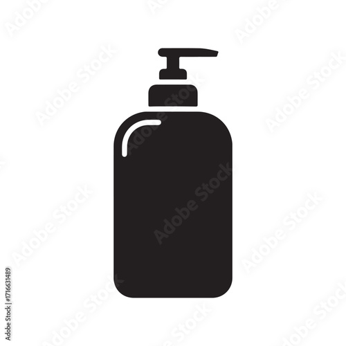 Sleek Black Pump Bottle Icon for Liquid Dispenser