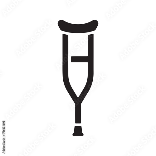 Single Crutch Medical Walking Aid Icon