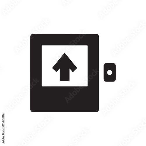 Up Arrow Elevator Icon with Control Panel Button