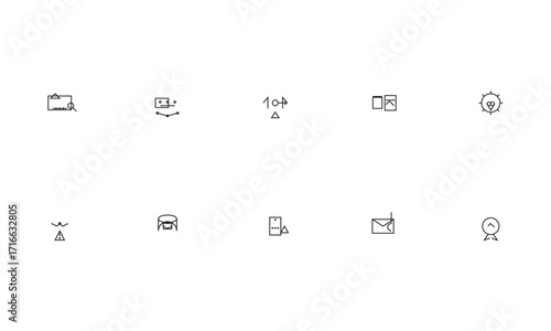 Security & Privacy Behavioral AI Icons – 10 Outline Editable Vector Icons | Digital Safety, AI Oversight, Cyber Defense
