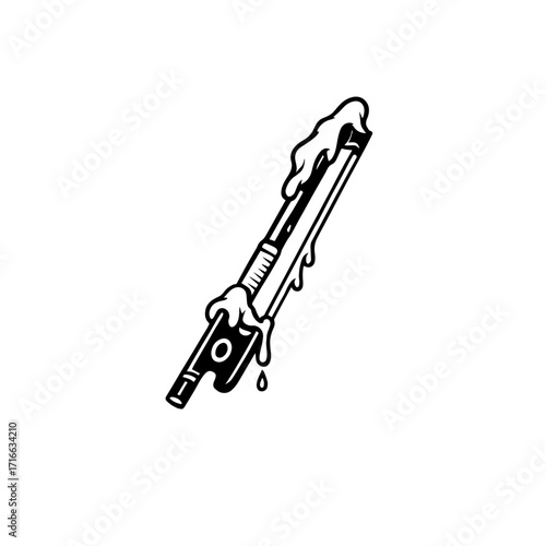 Melting Pen Icon – Surreal Creativity Symbol Vector