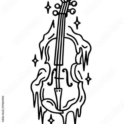 Fiery Violin Icon – Expressive Musical Vector