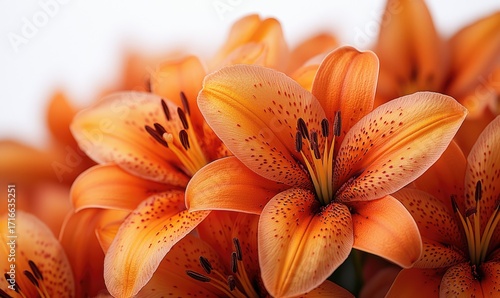Close-up of a bouquet of orange lilies