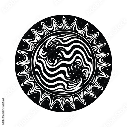 Abstract cosmic nebula swirl of deep space colors and stardust trails isolated on transparent background