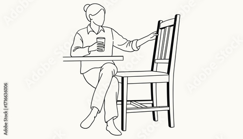 Vector art of a cup of coffee, depicting a steaming beverage in a classic mug, symbolizing warmth, comfort, and the daily ritual of enjoying a hot drink