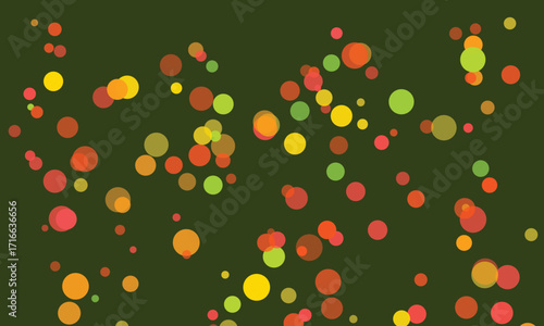 Minimalist geometric composition of circles on a dark green background