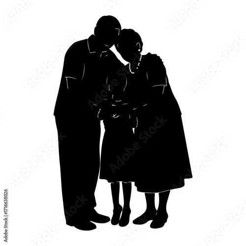 Family embracing with love and tenderness embrace togetherness
