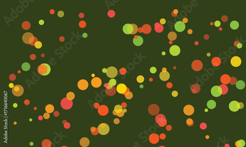 Abstract geometric background with circles on a dark olive backdrop