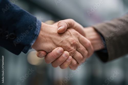 A moment captured where two executives seal a business partnership with a handshake showcasing professionalism.