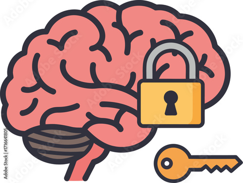 Brain Locked Security Access Unlock Concept