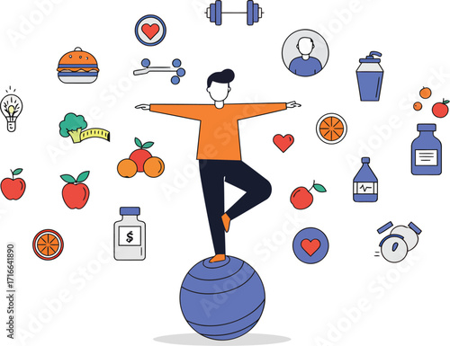 Healthy Lifestyle Balance Fitness Nutrition Wellness