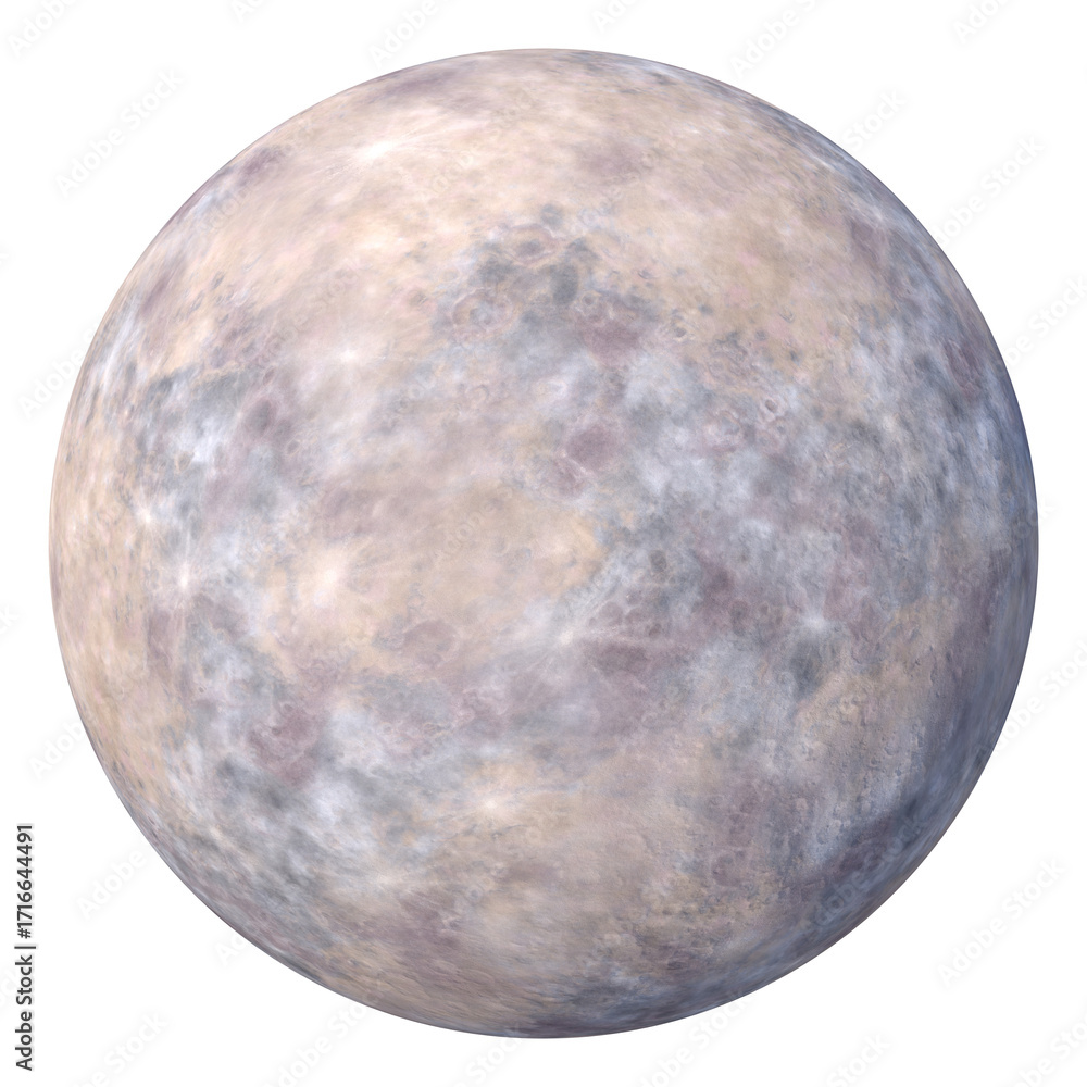 Naklejka premium Fictional moon isolated transparent background 3d rendering