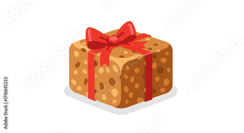 Gift box with red ribbon isolated on white background festive celebration present surprise