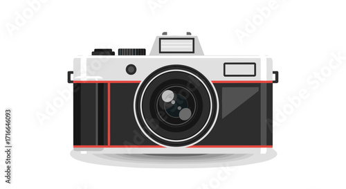 Retro Style Camera Object Isolated on White Background Conceptual Photography and Vintage Technology Themes
