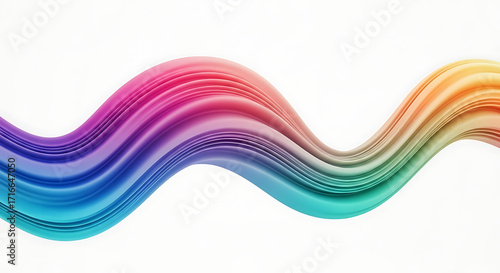 A vibrant, colorful abstract design featuring flowing ribbons in a variety of hues, creating a dynamic and eye-catching visual effect.