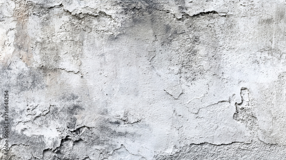 Fototapeta premium Weathered white wall texture background grunge old surface aged stone cracked plaster