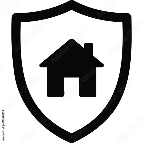 Home Security Shield Icon House Protection Symbol safety insurance home insurance protection icon house icon home safety real estate property