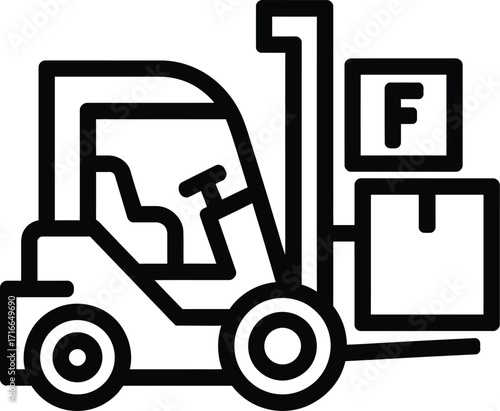 Forklift Moving Box Icon