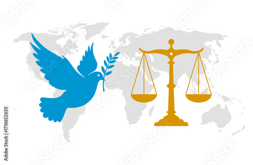 Vector design symbol of peace and justice over the world