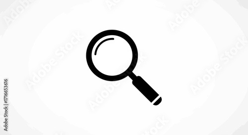 Find clarity and focus with this sleek magnifying glass icon, perfect for highlighting details and promoting discovery in your next project