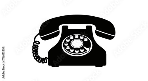 Vintage communication with classic rotary dial phone for retro design, offering nostalgia and connection to simpler times, ideal for historical projects