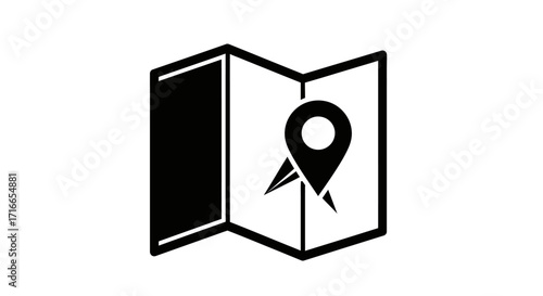 Explore new destinations with this minimalist map icon perfect for travel apps, tourism guides, or navigation systems offering adventure and discovery