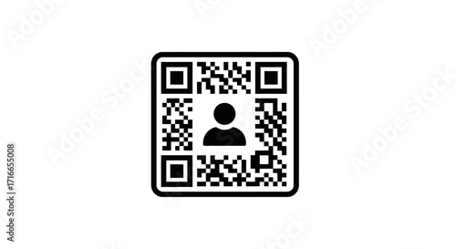 Scan this modern QR code with a person icon to access exclusive content or connect instantly - perfect for innovative marketing campaigns now