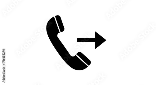 Forward calls easily with this simple black and white icon, a modern symbol for transferring communications with a classic handset design