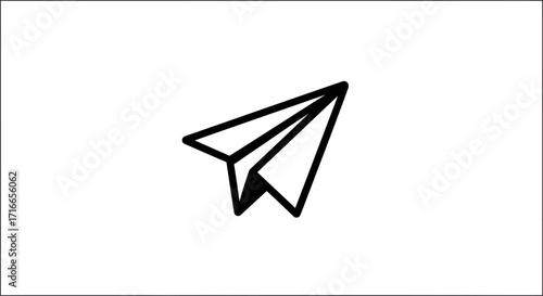 Clean paper airplane icon for creative projects and modern communication concepts, perfect for startups, travel agencies and innovative tech brands