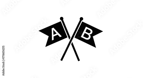 Compare A and B with this simple icon, great for infographics and presentations, showing choices and decisions clearly in a minimalist style