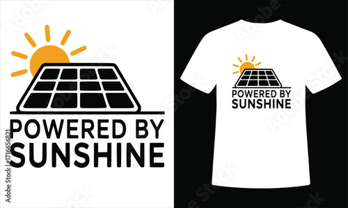 Powered by Sunshine – Solar Energy Eco T-Shirt Design