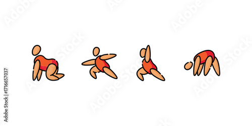 Yoga Vector and Icon Collection Featuring Yoga Positions, Exercise Icons, Meditation Poses, Fitness Workouts, Wellness Illustrations, Healthy Lifestyle Designs, Relaxation Icons