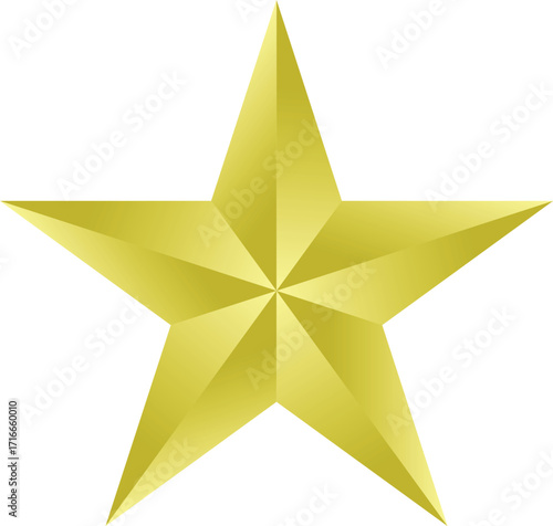 Gold star. Golden Christmas star isolated on white background. Nice illustration of a 3d look Gold star on white background. Star vector collection.