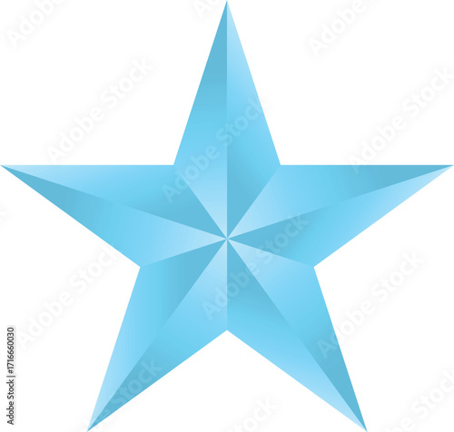 Blue star. Golden Christmas star isolated on white background. Nice illustration of a 3d look Blue star on white background. Star vector collection.