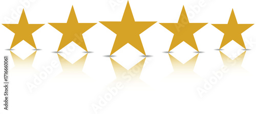 Gold star. Golden Christmas star isolated on white background. Nice illustration of a 3d look Gold star on white background. Star vector collection.