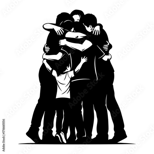 Family embracing tightly together embrace togetherness