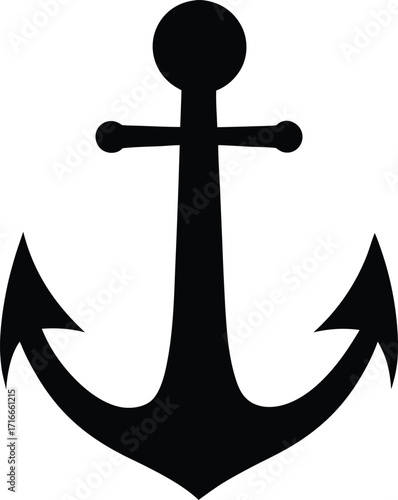 Nautical anchor silhouette for maritime and nautical themed designs vector
