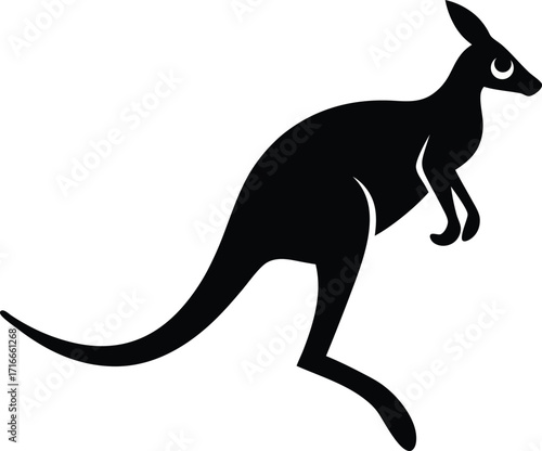Silhouette of a kangaroo hopping in motion ideal for wildlife and australian themed designs vector