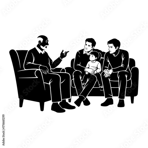 Family gathering conversation discussion storytelling