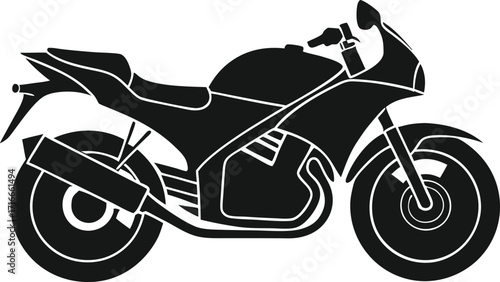 Sleek silhouette of a sport motorcycle ready for speed and adventure vector