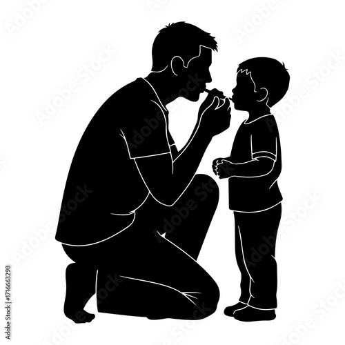 Father and son sharing a moment child family