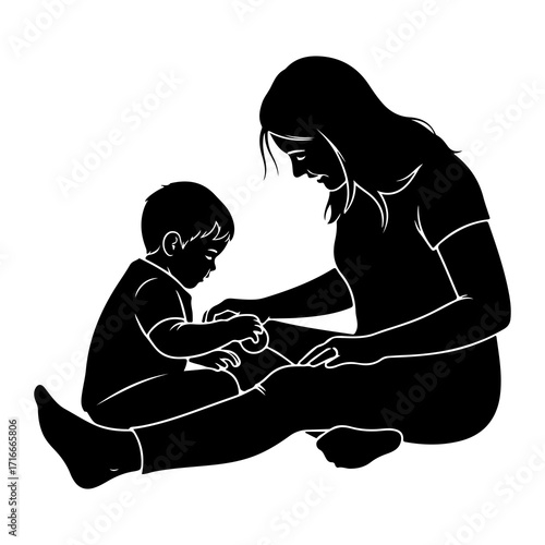 Mother and child bonding moment baby family